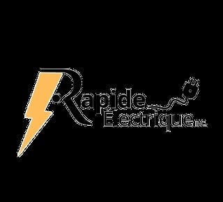 Rapide Electrique logo featuring a yellow lightning bolt and plug icon with company text